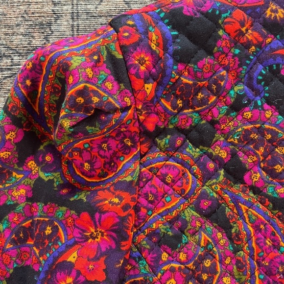 4. Vintage Leslie Faye Vibrant Quilted Paisley Button-Up Jacket Sz M - Picture 4 of 12